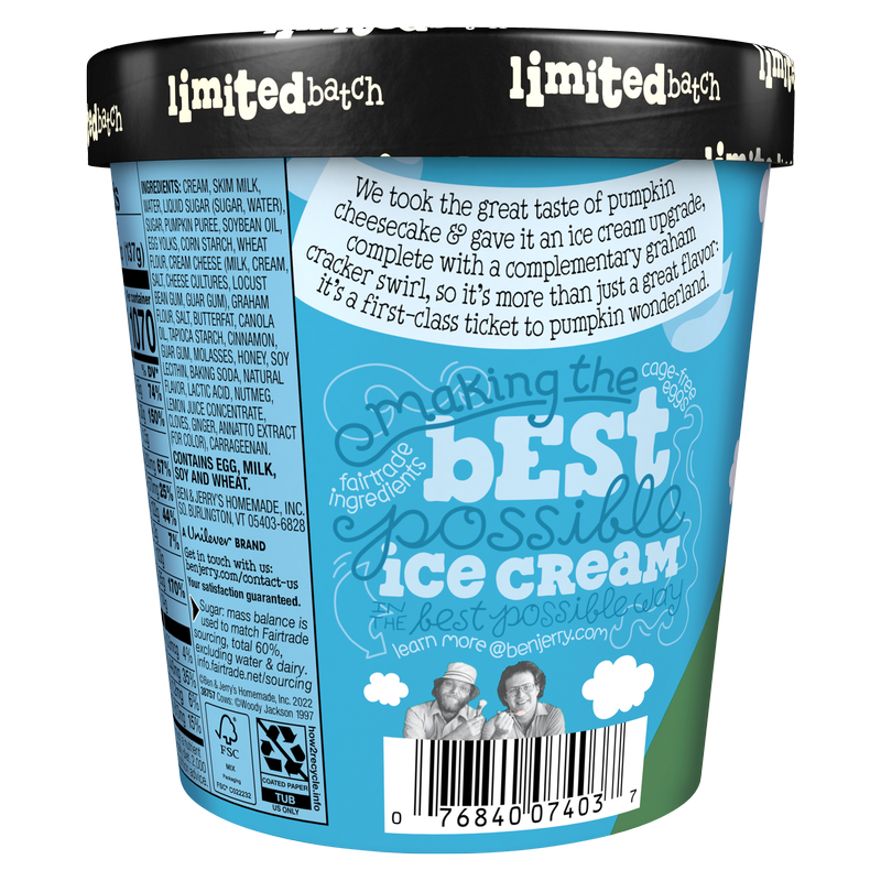 Ben & Jerry's Pumpkin Cheesecake Ice Cream 16oz