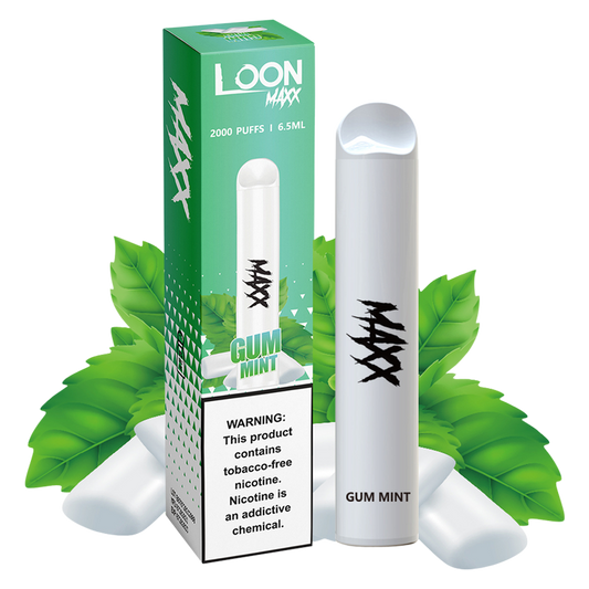 Loon MAXX Gum Mint Disposable Vape 6.5ml 6% Nicotine 2000 Puffs