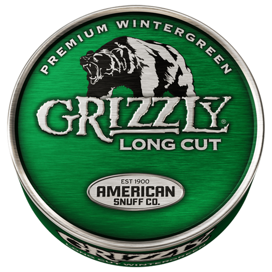 Grizzly Wintergreen Long Cut Chewing Tobacco 1.2oz