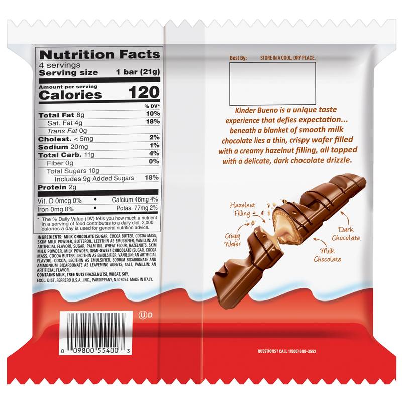 Kinder Bueno Candy Bar 4ct