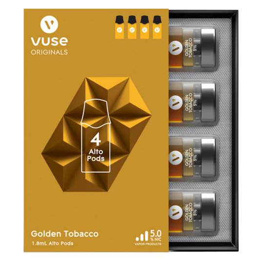 Vuse Alto Pod Golden Tobacco 5% Nicotine 4ct