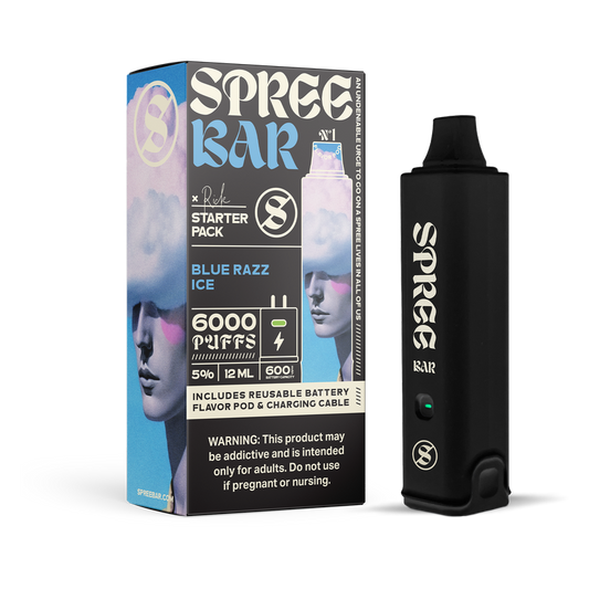 Spree Bar Tobacco-Free Blue Razz Ice Disposable Vape 6000 Puffs