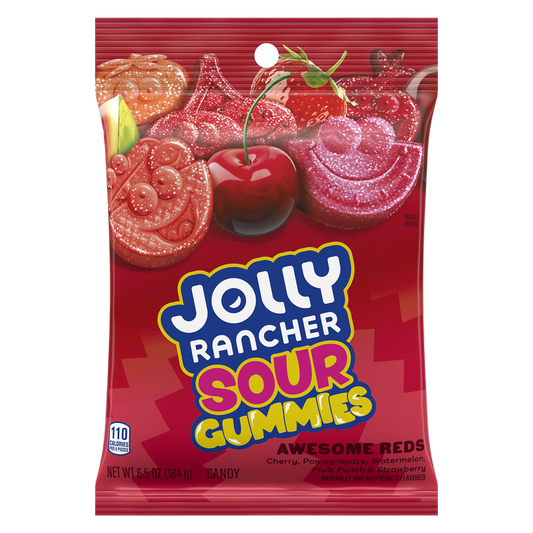 Jolly Rancher Gummies Sour Awesome Reds Bag, 6.5 oz