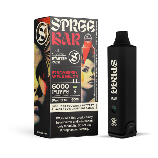 Spree Bar Tobacco-Free Strawberry Apple Melon Disposable Vape 6000 Puffs