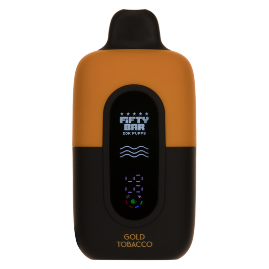Gold Tobacco Fifty Bar 20K Disposable Vape 20,000 Puffs
